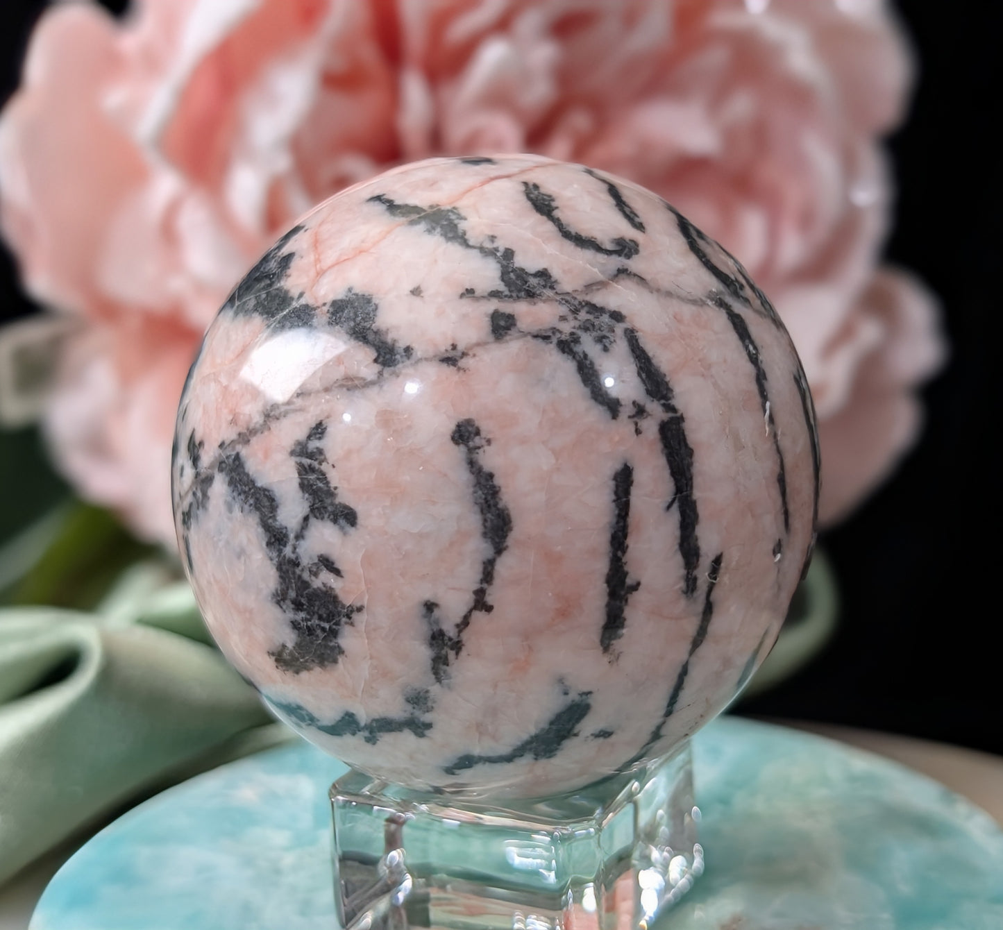 Pink Zebra Jasper Sphere