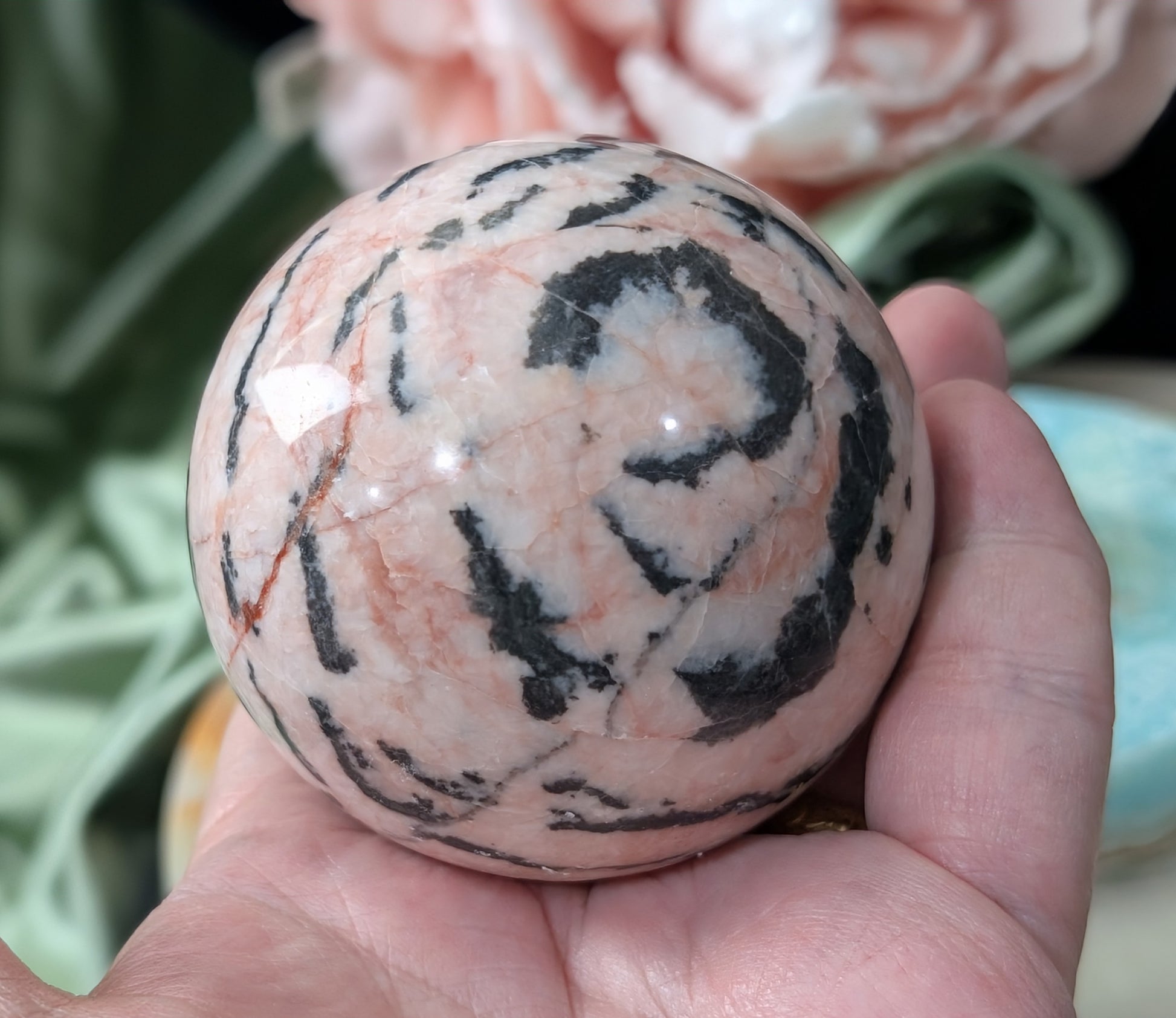 Pink Zebra Jasper Sphere