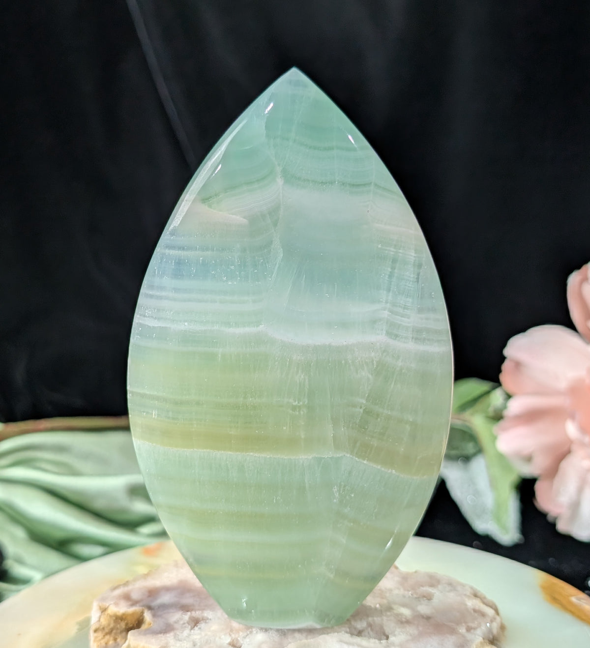 Pistachio Calcite Flame