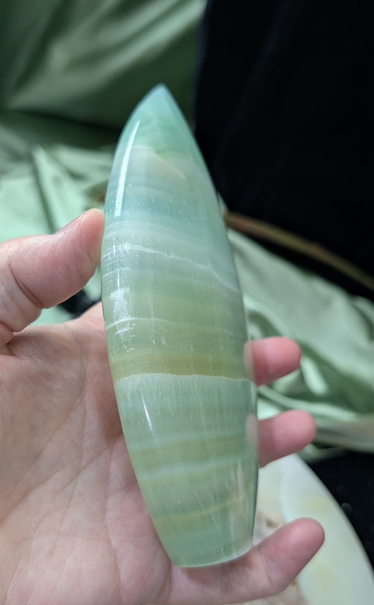 Pistachio Calcite Flame