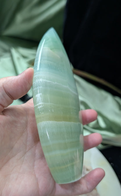 Pistachio Calcite Flame