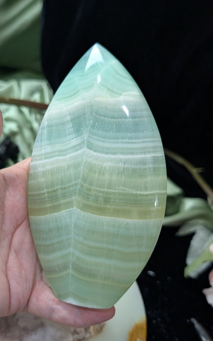 Pistachio Calcite Flame