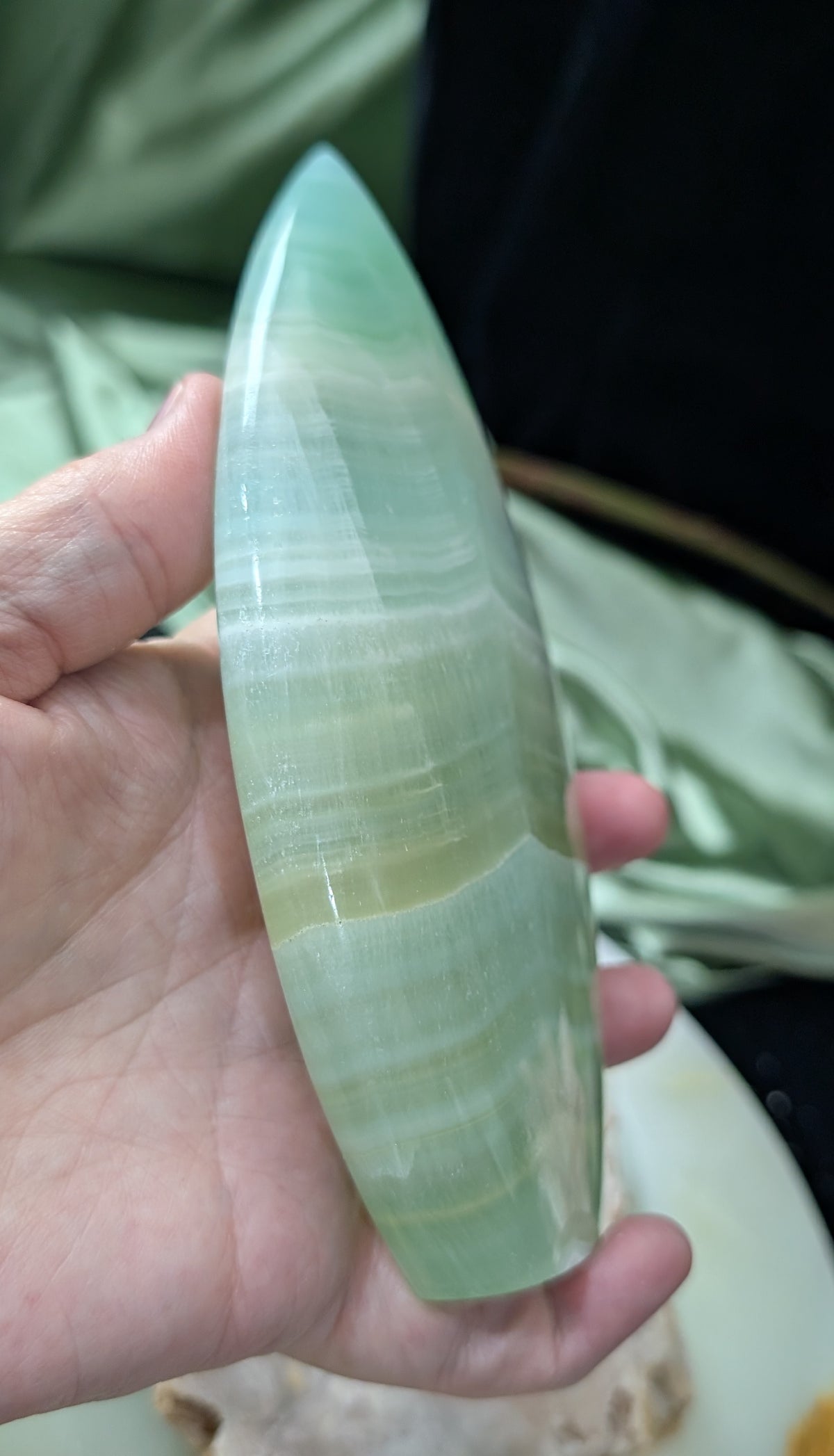 Pistachio Calcite Flame