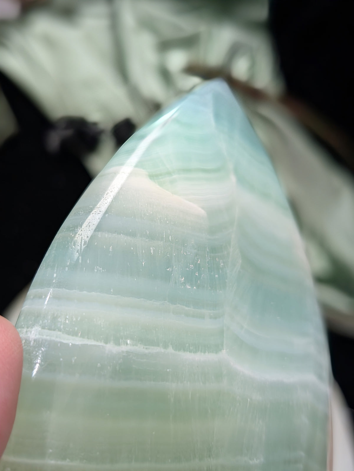 Pistachio Calcite Flame