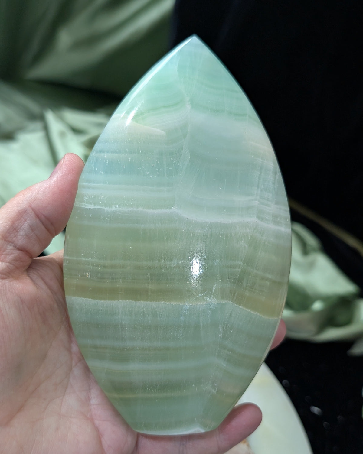 Pistachio Calcite Flame