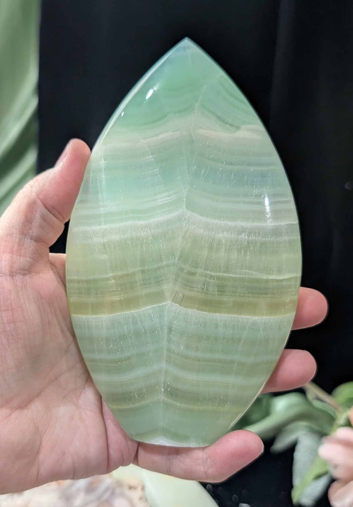 Pistachio Calcite Flame