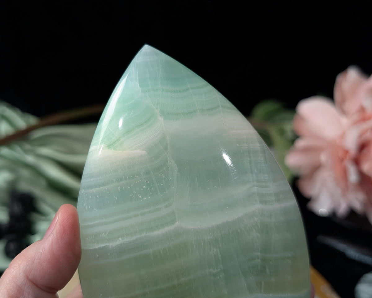Pistachio Calcite Flame