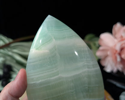Pistachio Calcite Flame