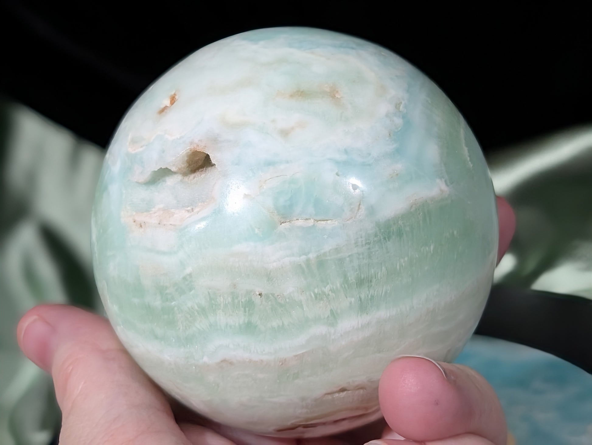 Pistachio Calcite Sphere