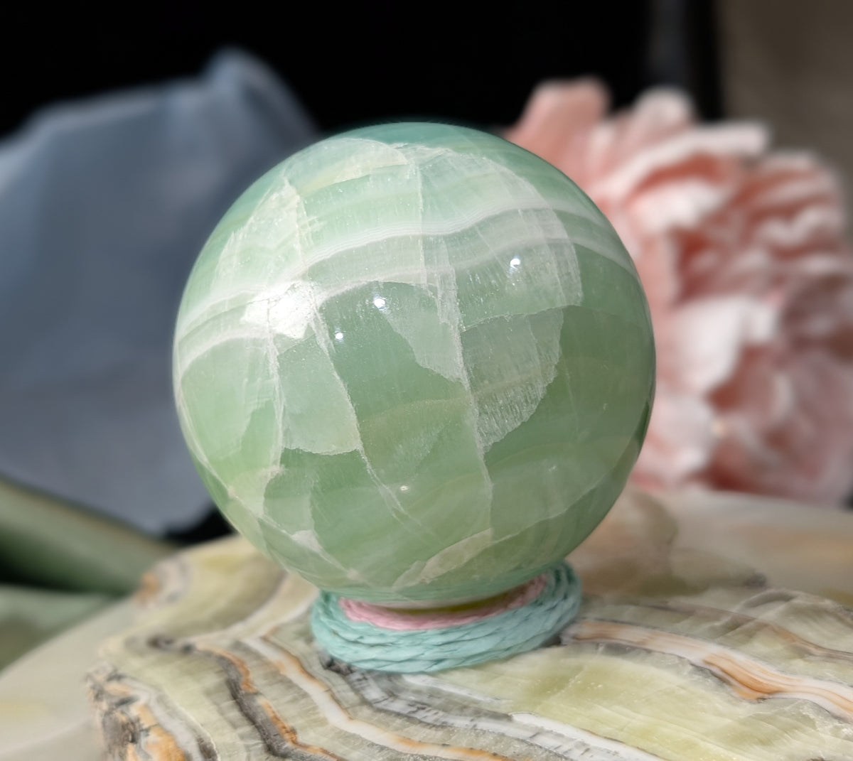 Pistachio Calcite Sphere