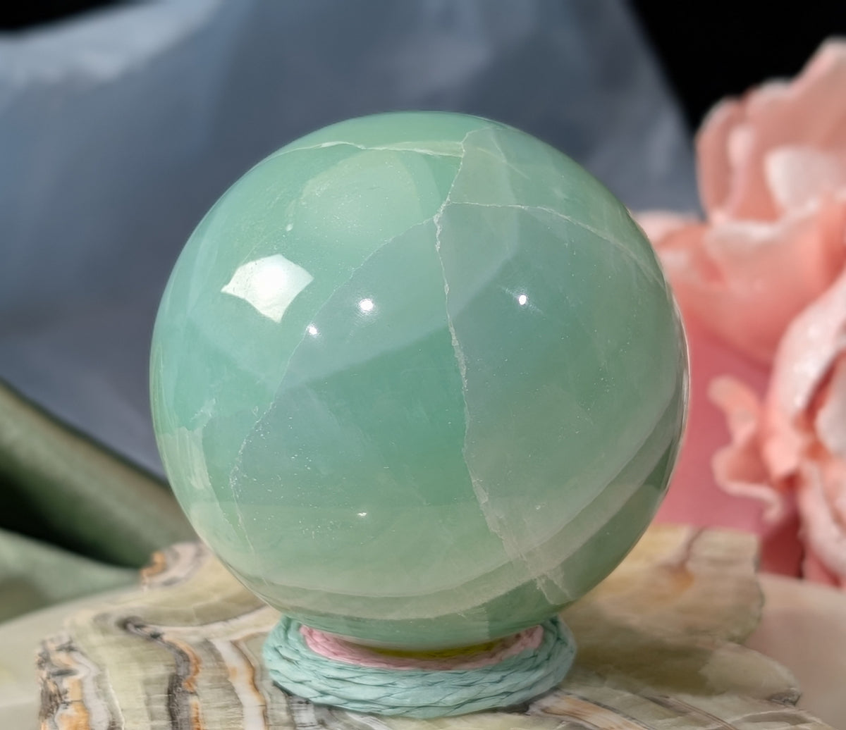 Pistachio Calcite Sphere