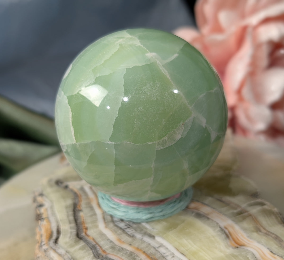 Pistachio Calcite Sphere