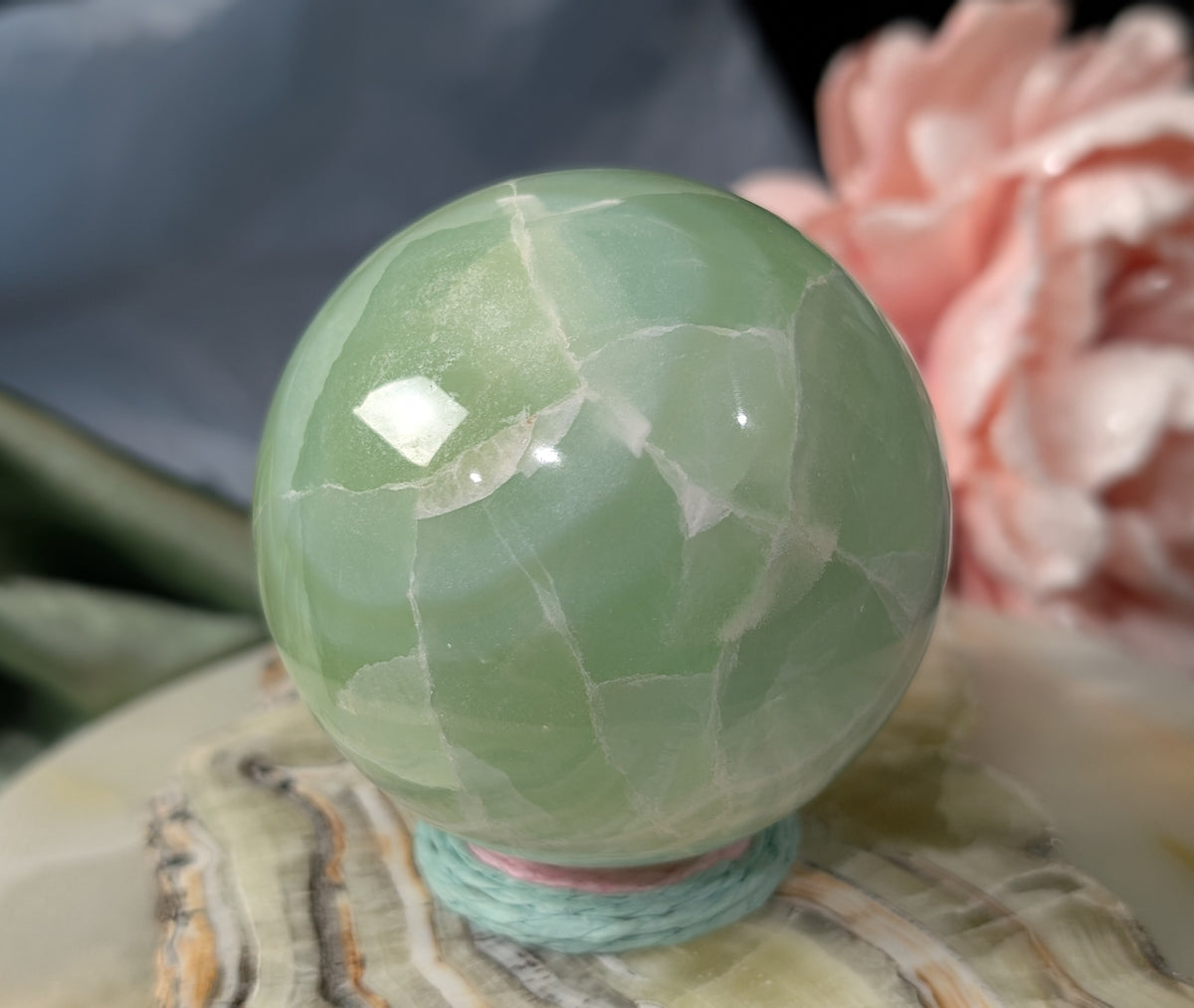 Pistachio Calcite Sphere