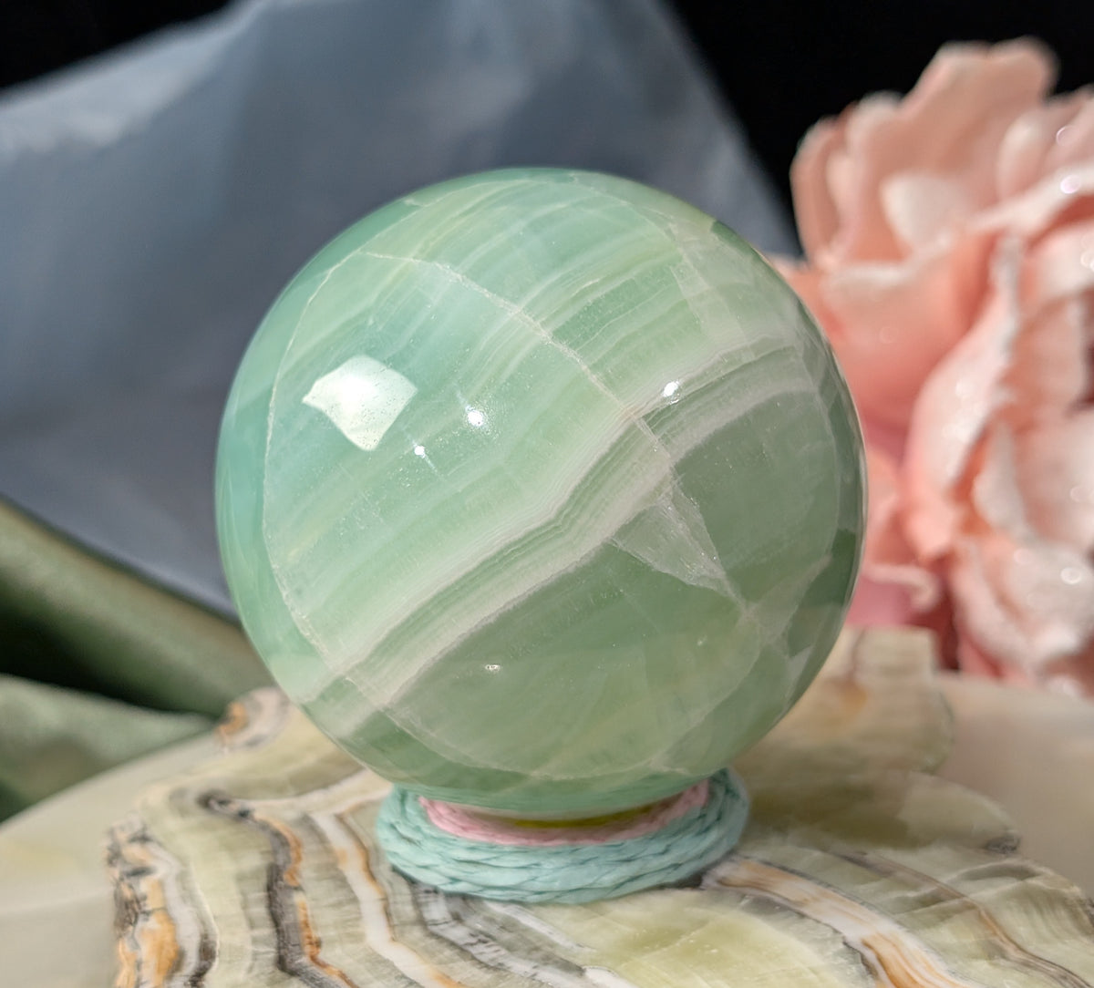 Pistachio Calcite Sphere