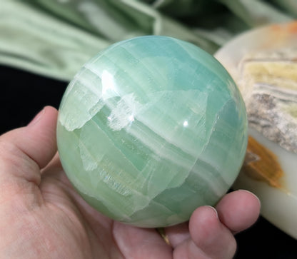 Pistachio Calcite Sphere