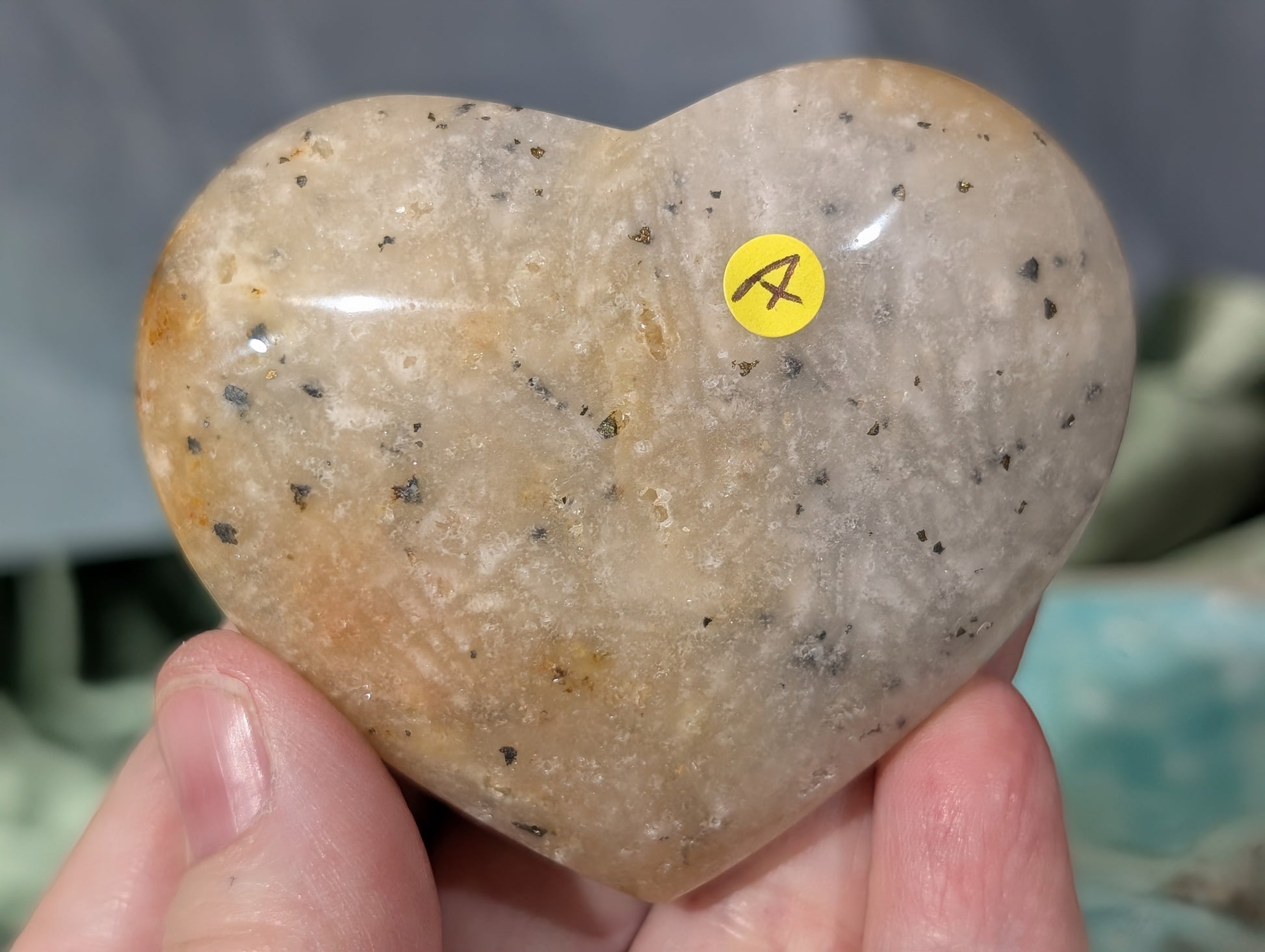 Plume Agate Heart