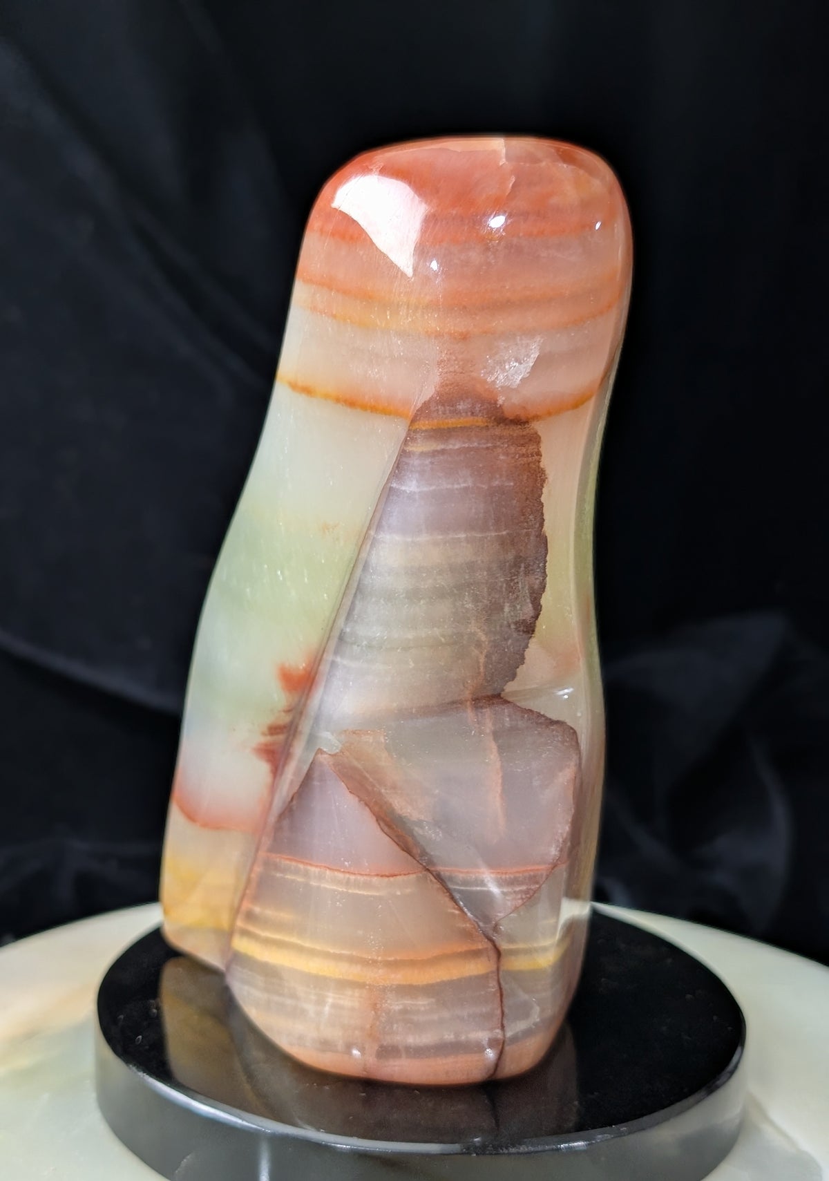 Polished Peach Calcite Freeform