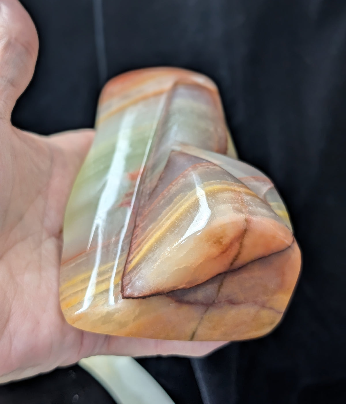 Polished Peach Calcite Freeform