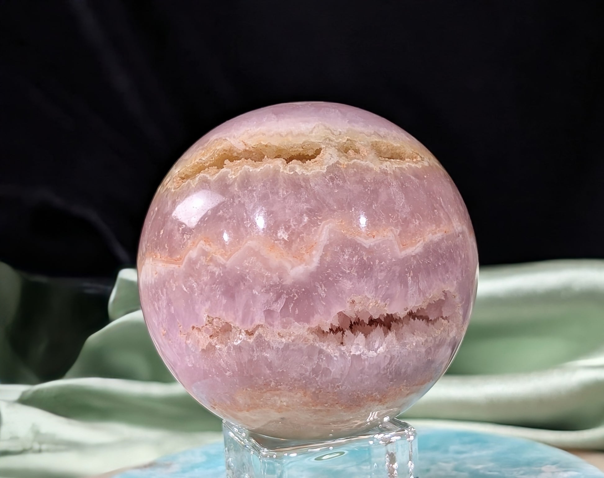 Polished Pink Aragonite Sphere