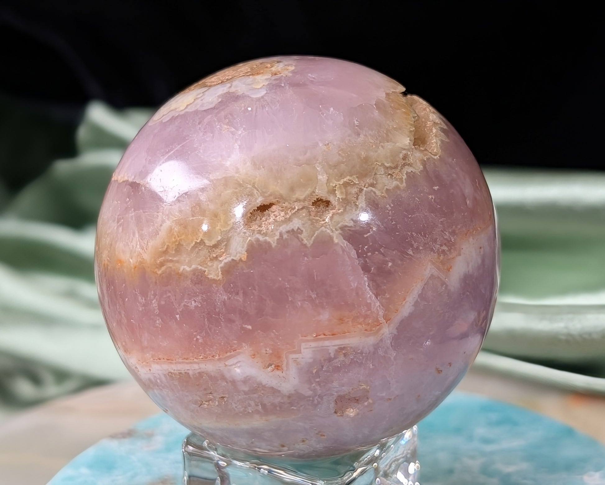 Polished Pink Aragonite Sphere