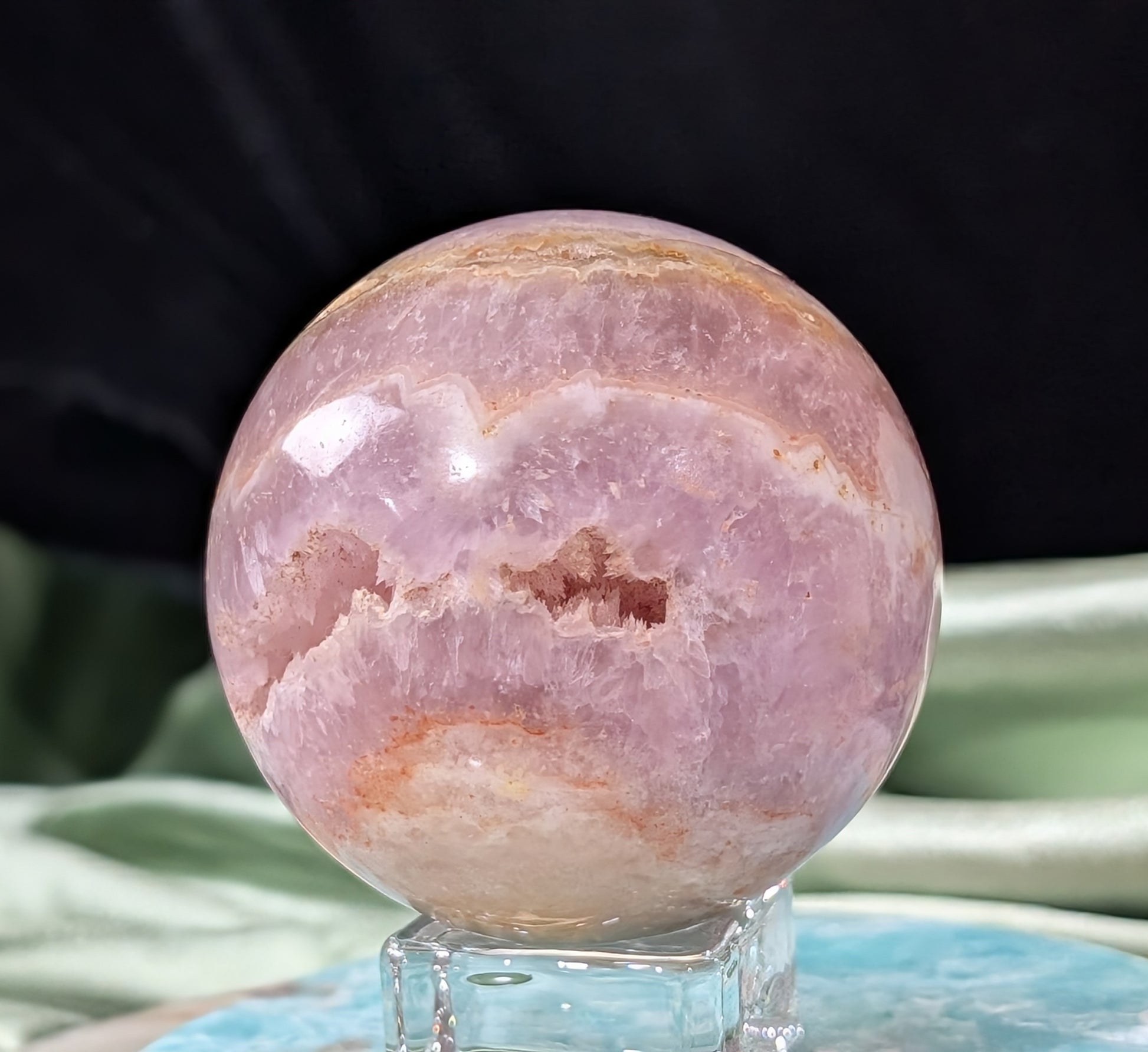 Polished Pink Aragonite Sphere
