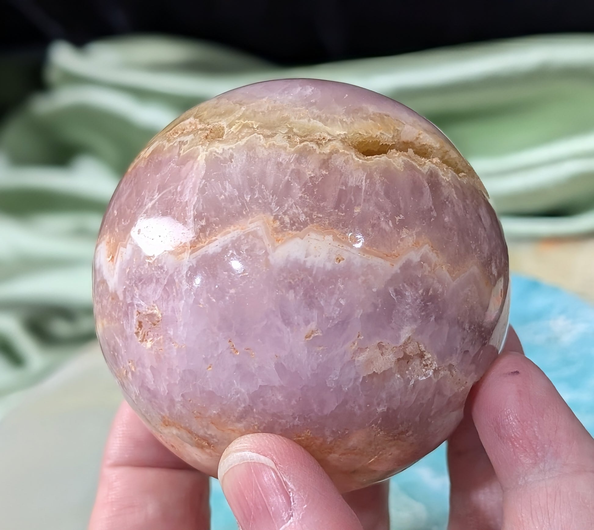 Polished Pink Aragonite Sphere