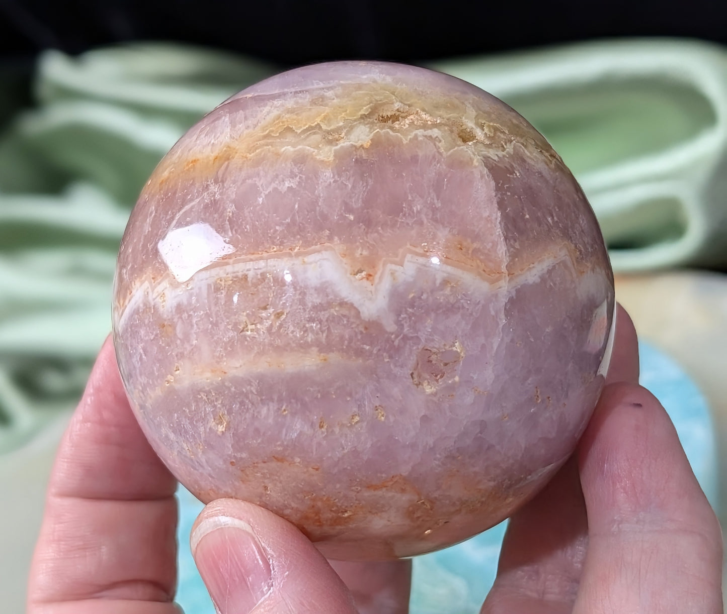 Polished Pink Aragonite Sphere