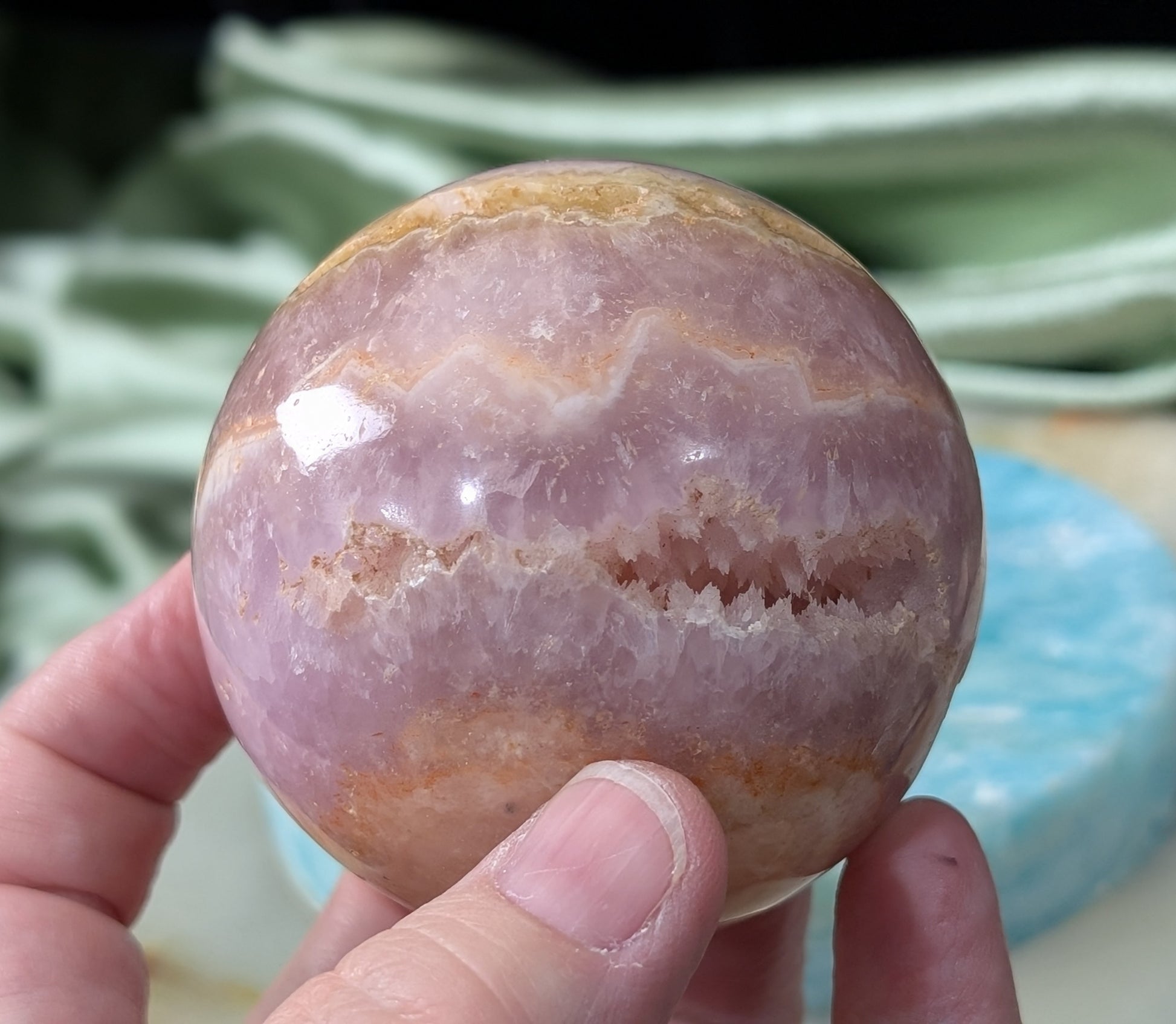 Polished Pink Aragonite Sphere
