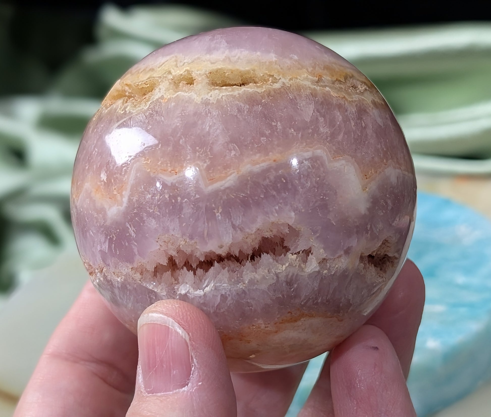 Polished Pink Aragonite Sphere