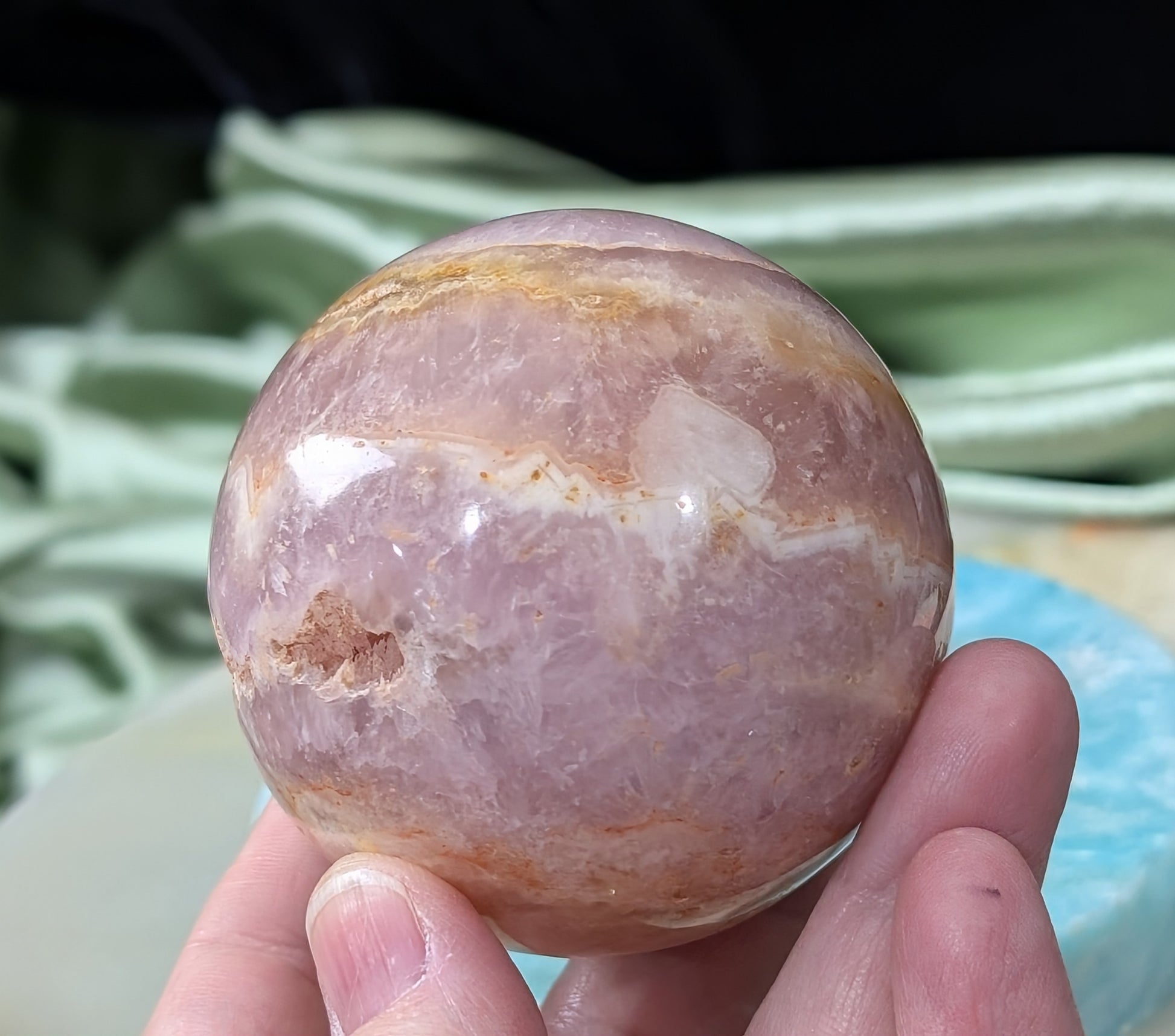 Polished Pink Aragonite Sphere