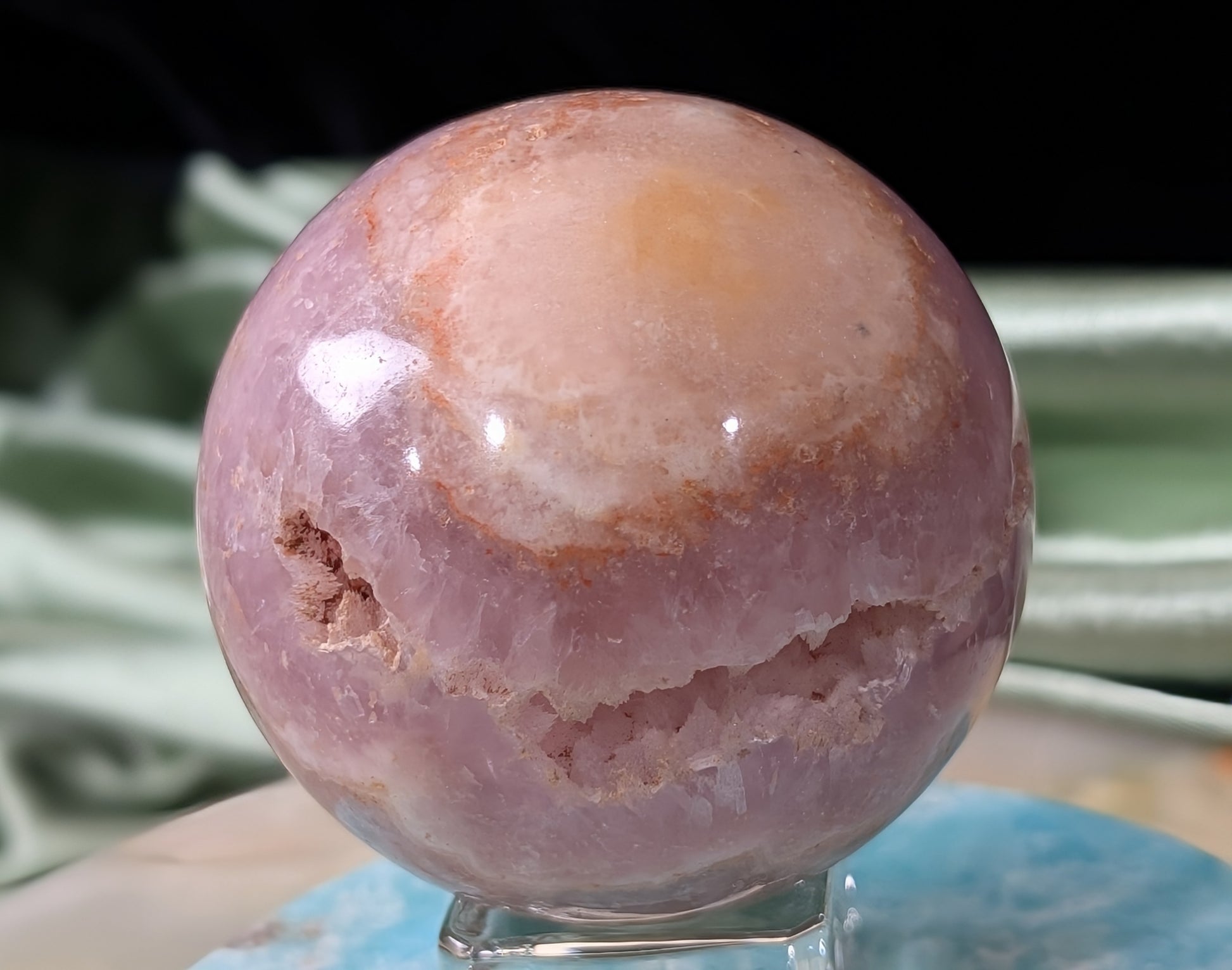 Polished Pink Aragonite Sphere