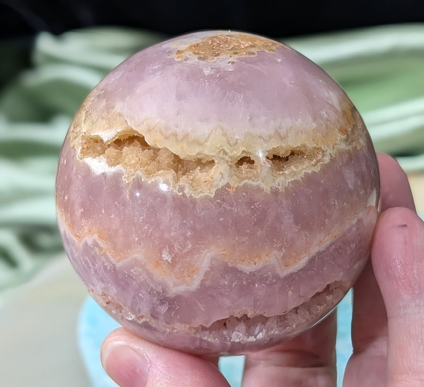 Polished Pink Aragonite Sphere