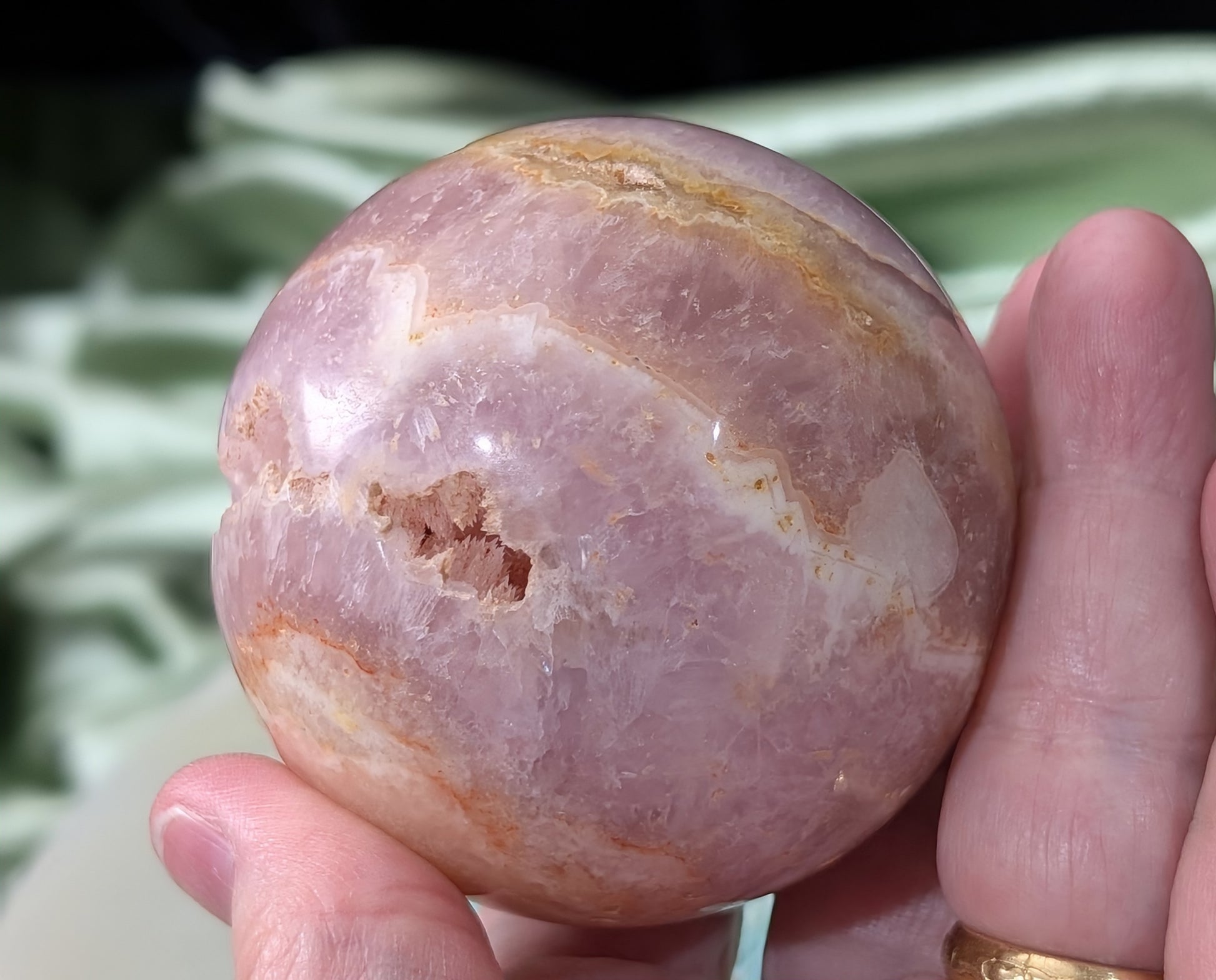 Polished Pink Aragonite Sphere