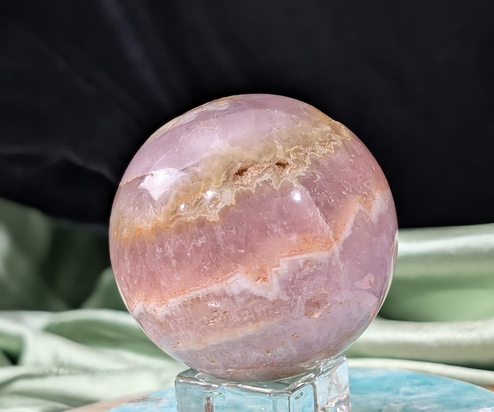 Polished Pink Aragonite Sphere
