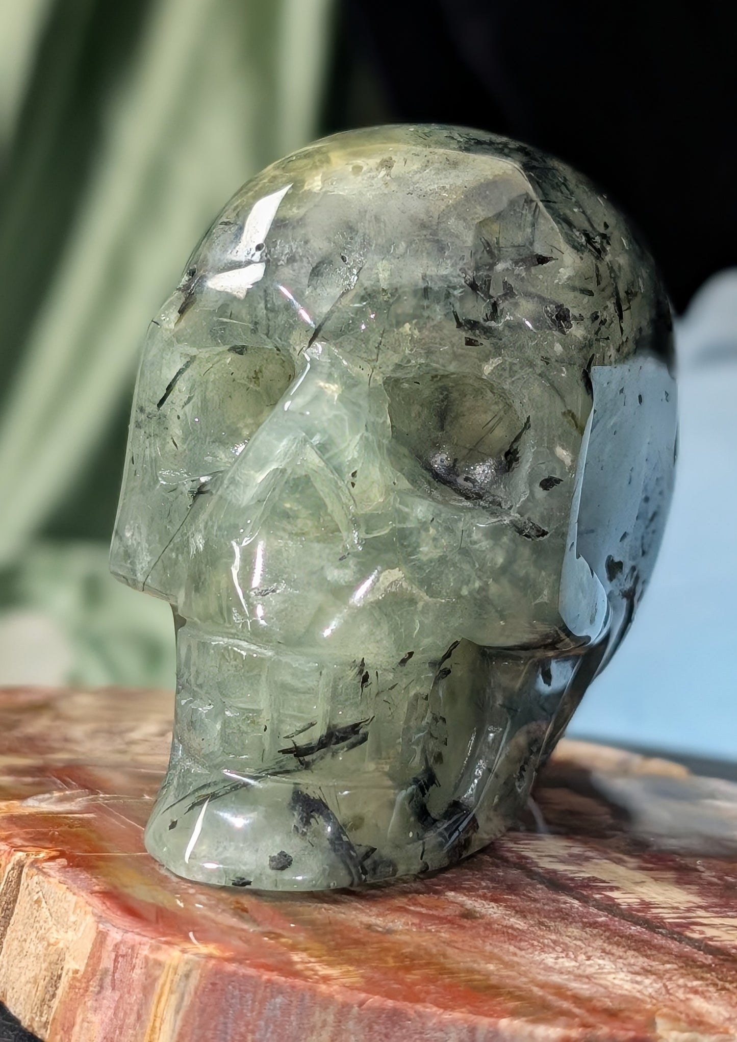 Prehnite And Epidote Skull