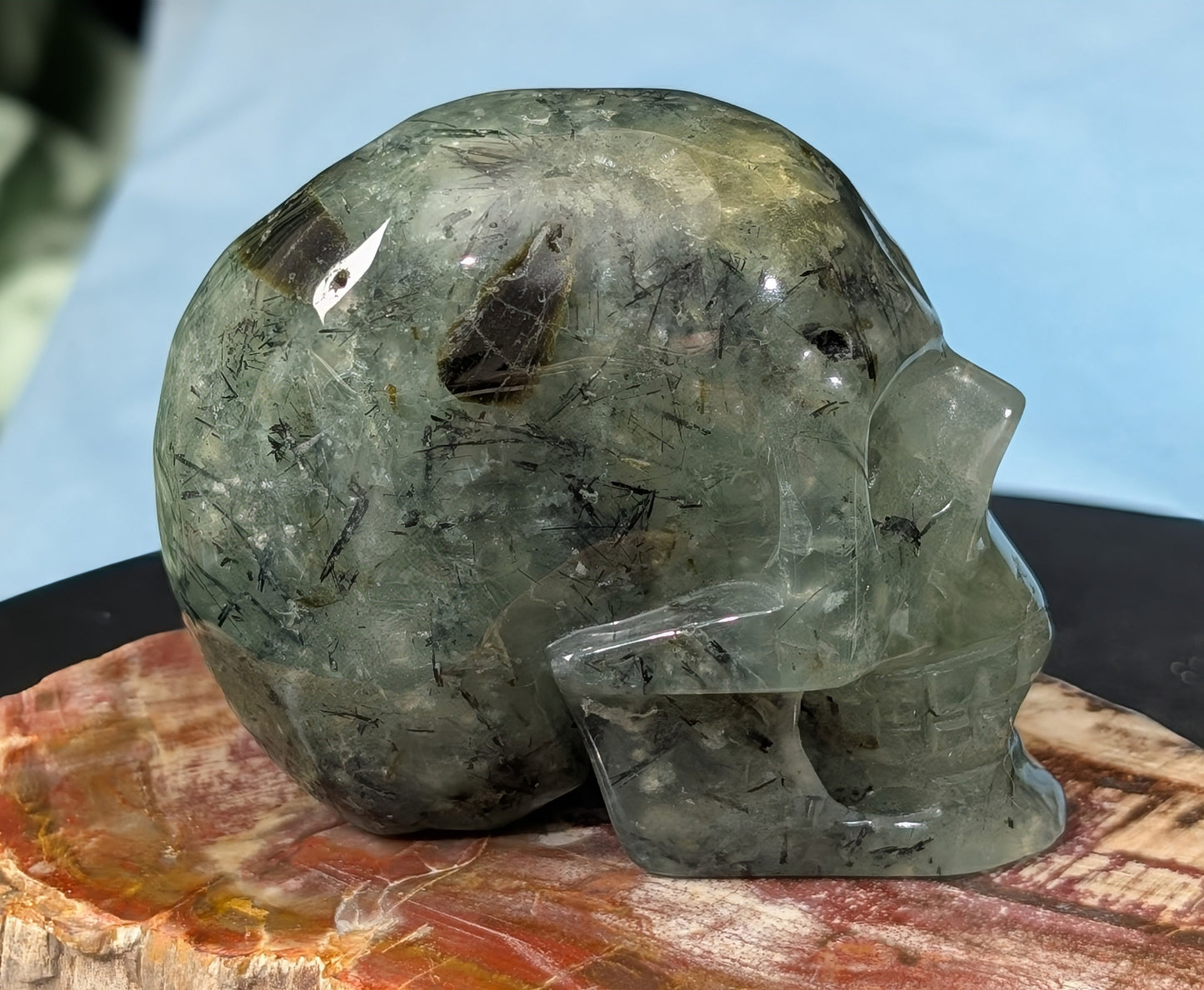 Prehnite And Epidote Skull