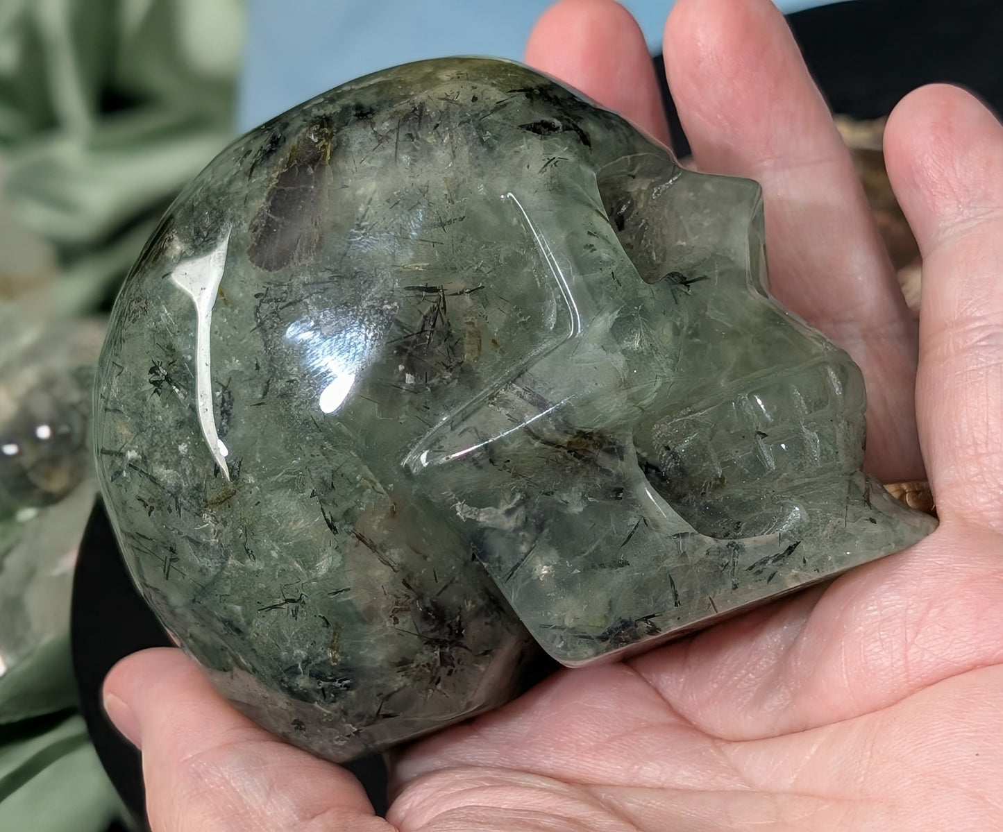 Prehnite And Epidote Skull