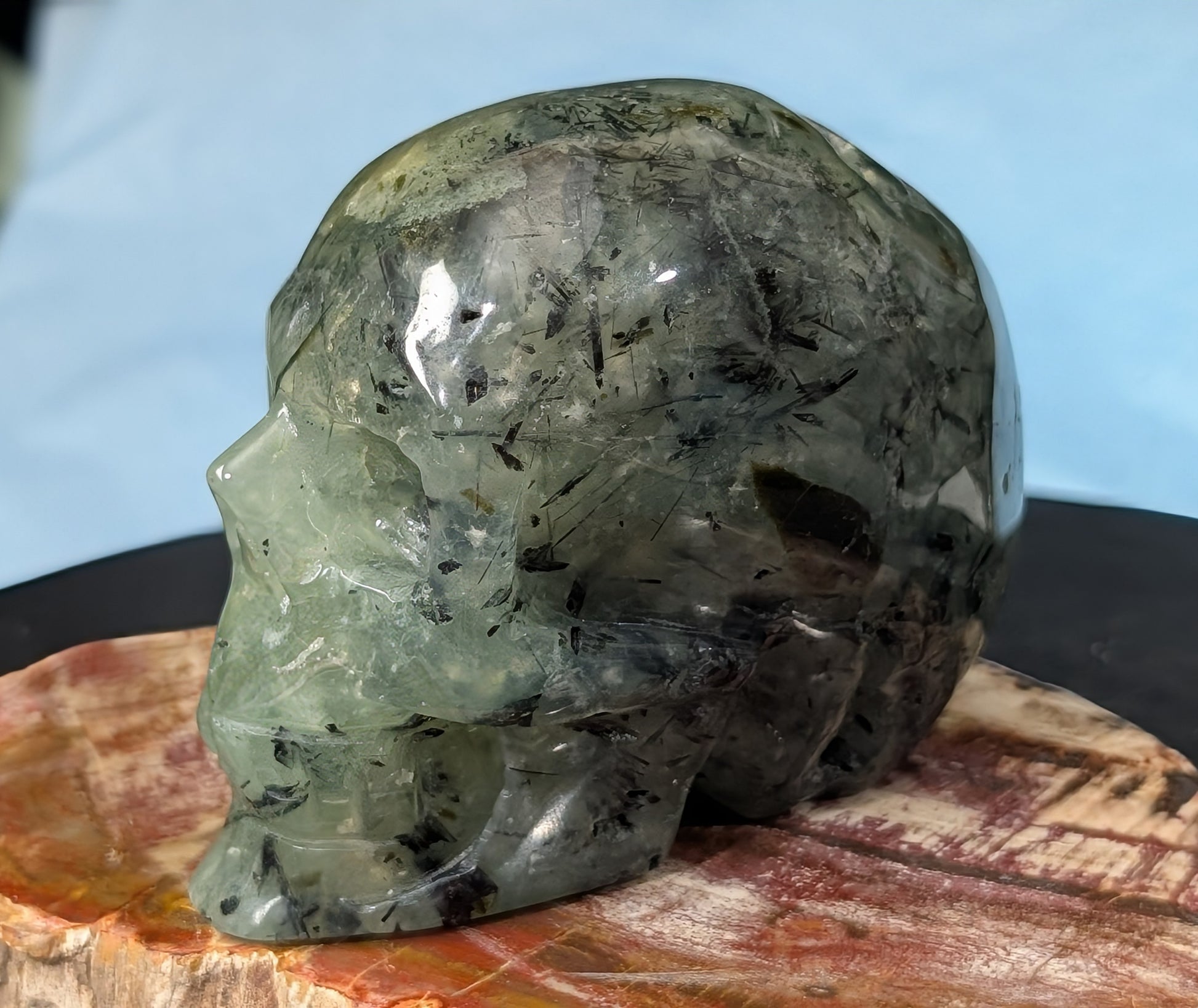 Prehnite And Epidote Skull