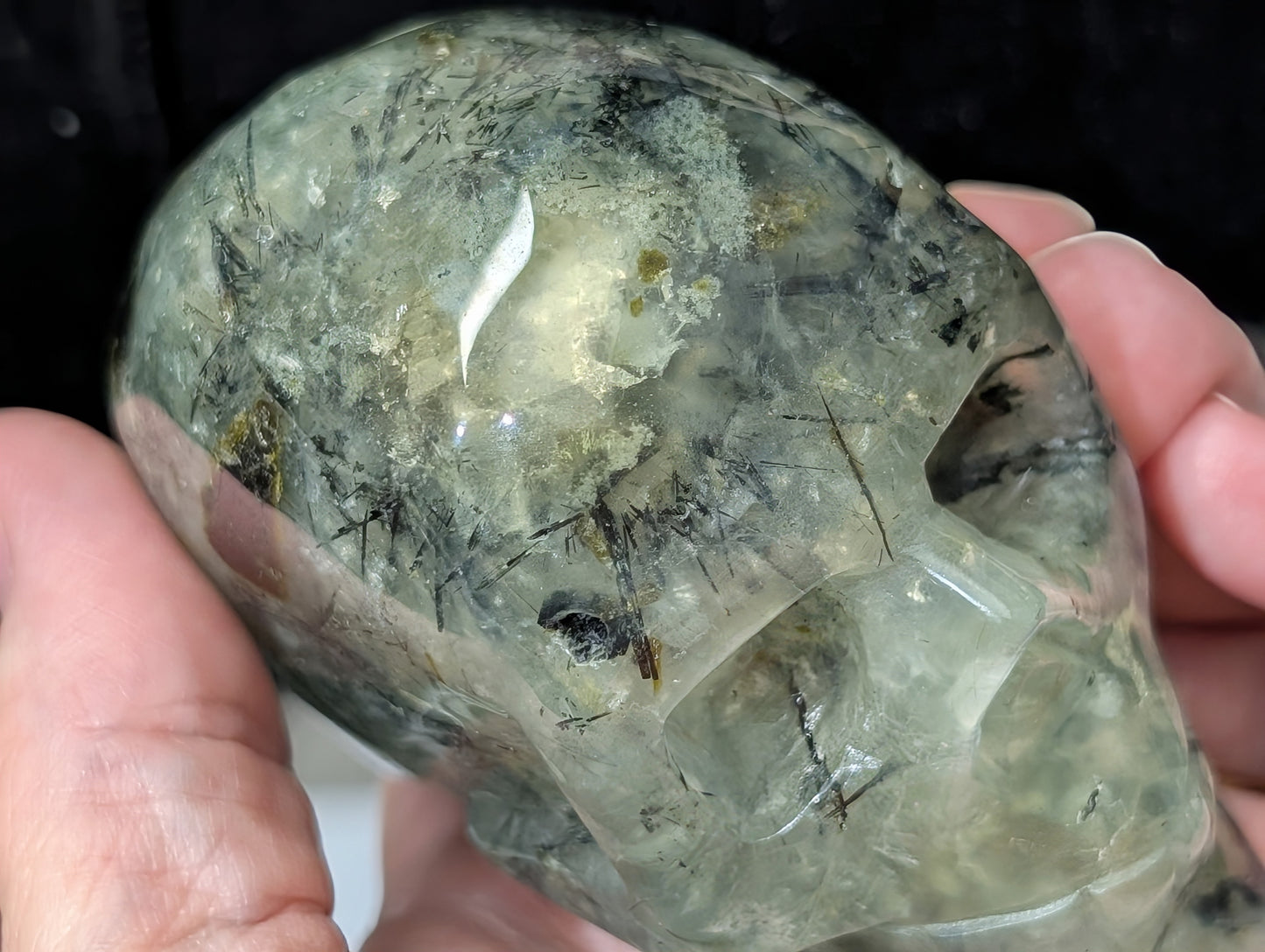 Prehnite And Epidote Skull