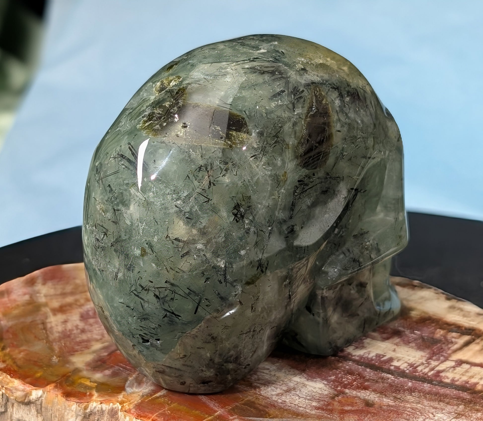 Prehnite And Epidote Skull