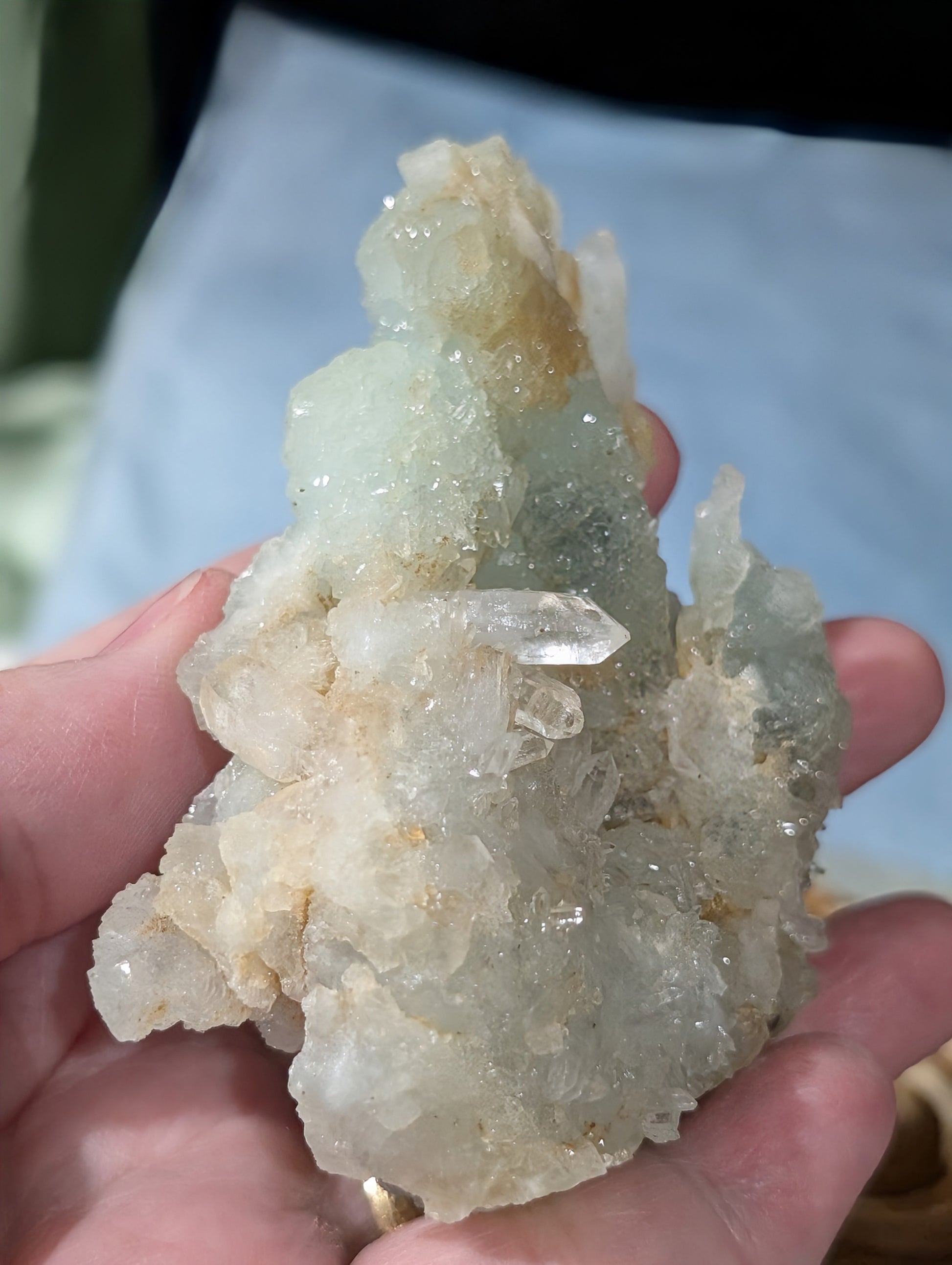 Prehnite and Quart in Matrix Specimen