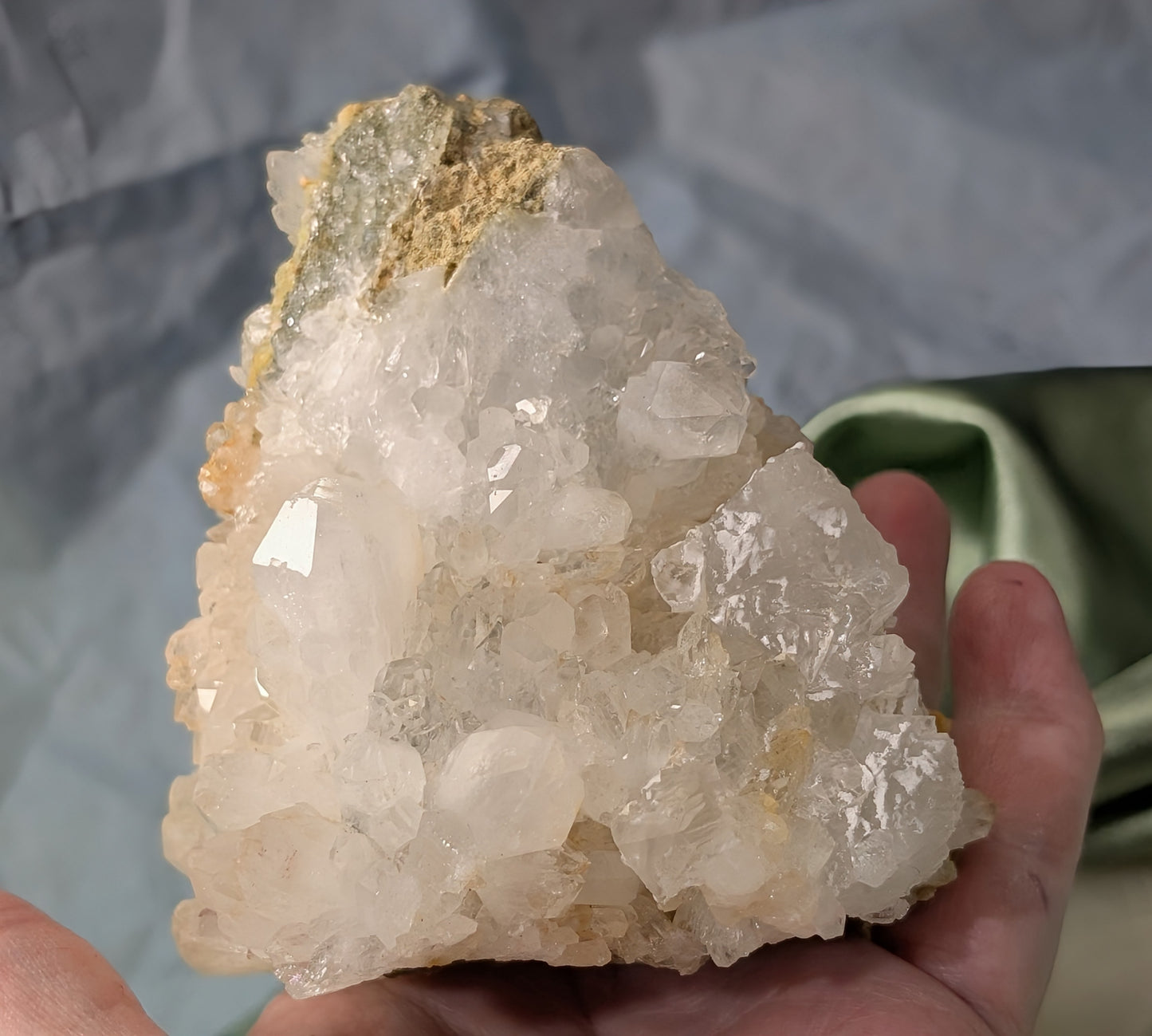 Prehnite and Quartz in Matrix Specimen