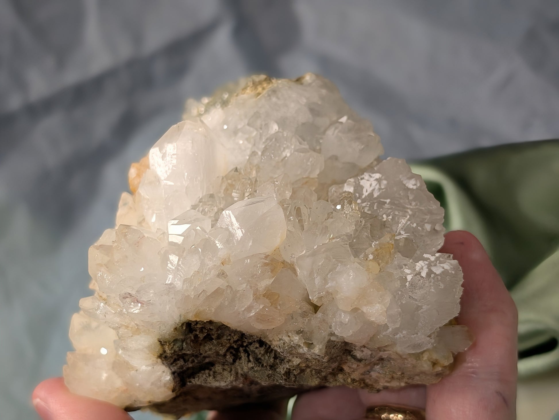 Prehnite and Quartz in Matrix Specimen