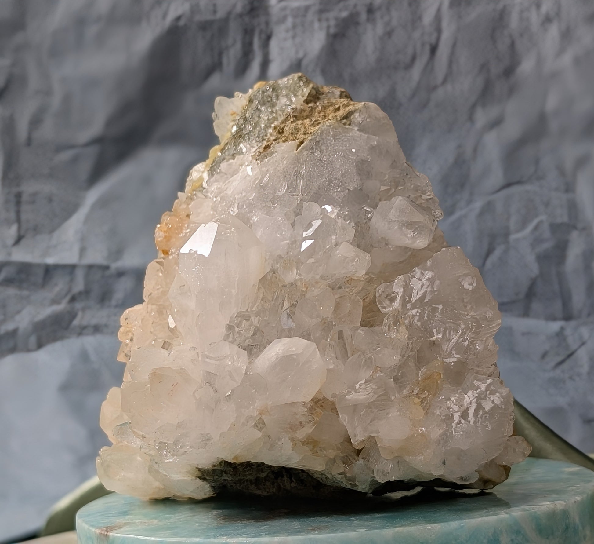 Prehnite and Quartz in Matrix Specimen
