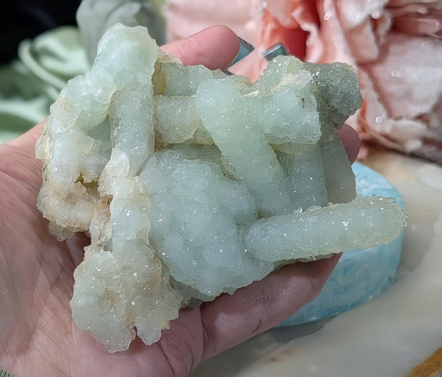Pseudomorph Prehnite Cluster Specimen