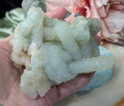 Pseudomorph Prehnite Cluster Specimen