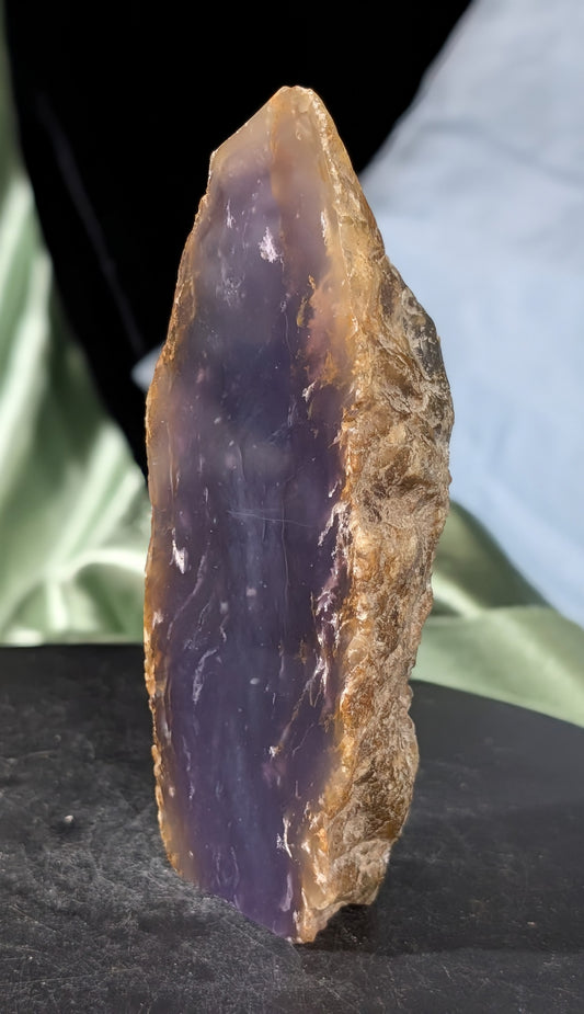 Purple Chalcedony Raw Edge Free Standing Slab