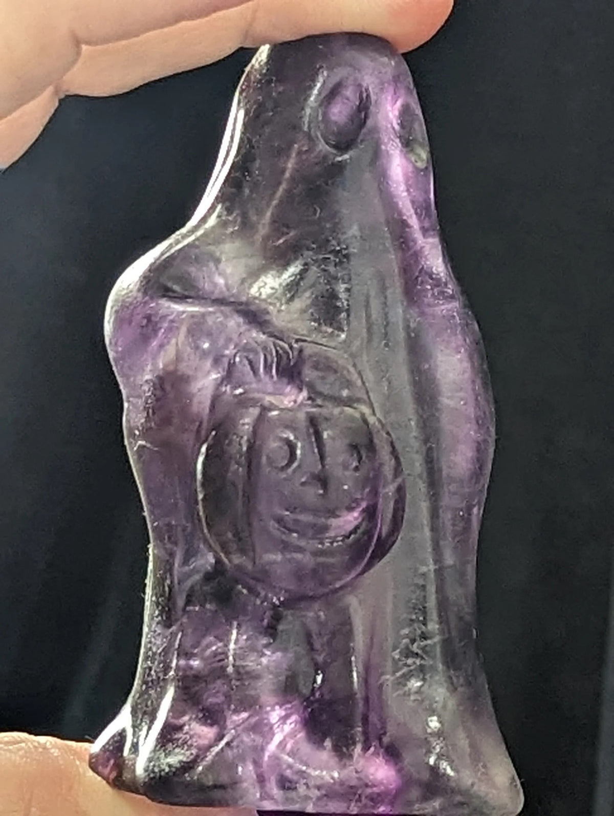 Purple Fluorite Trick or Treating Ghost Figurine