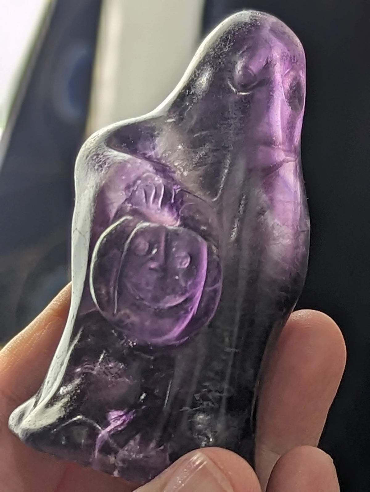 Purple Fluorite Trick or Treating Ghost Figurine