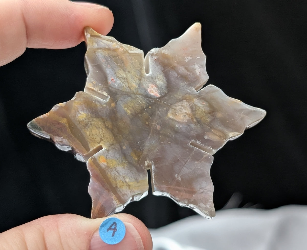 Purple and Blue Chalcedony Crystal Snowflake